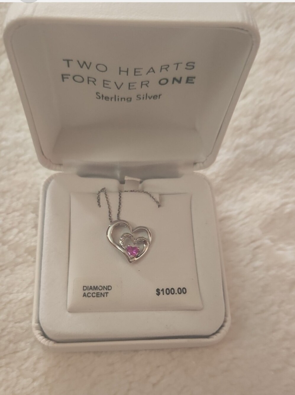 NEW STERLING SILVER NECKLACE HEARTS